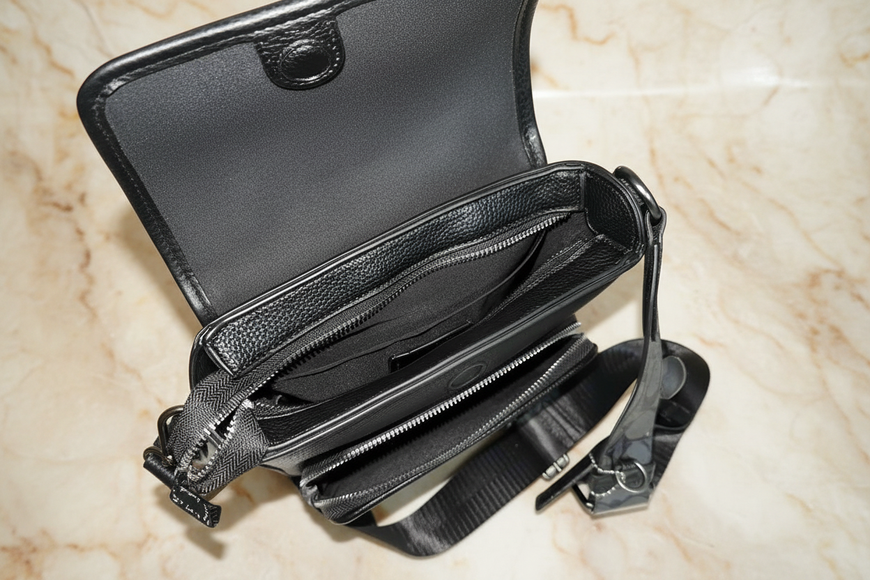 COACH SULLIVAN FLAP CROSSBODY - SIGNATURE CANVAS/CHARCOAL BLACK