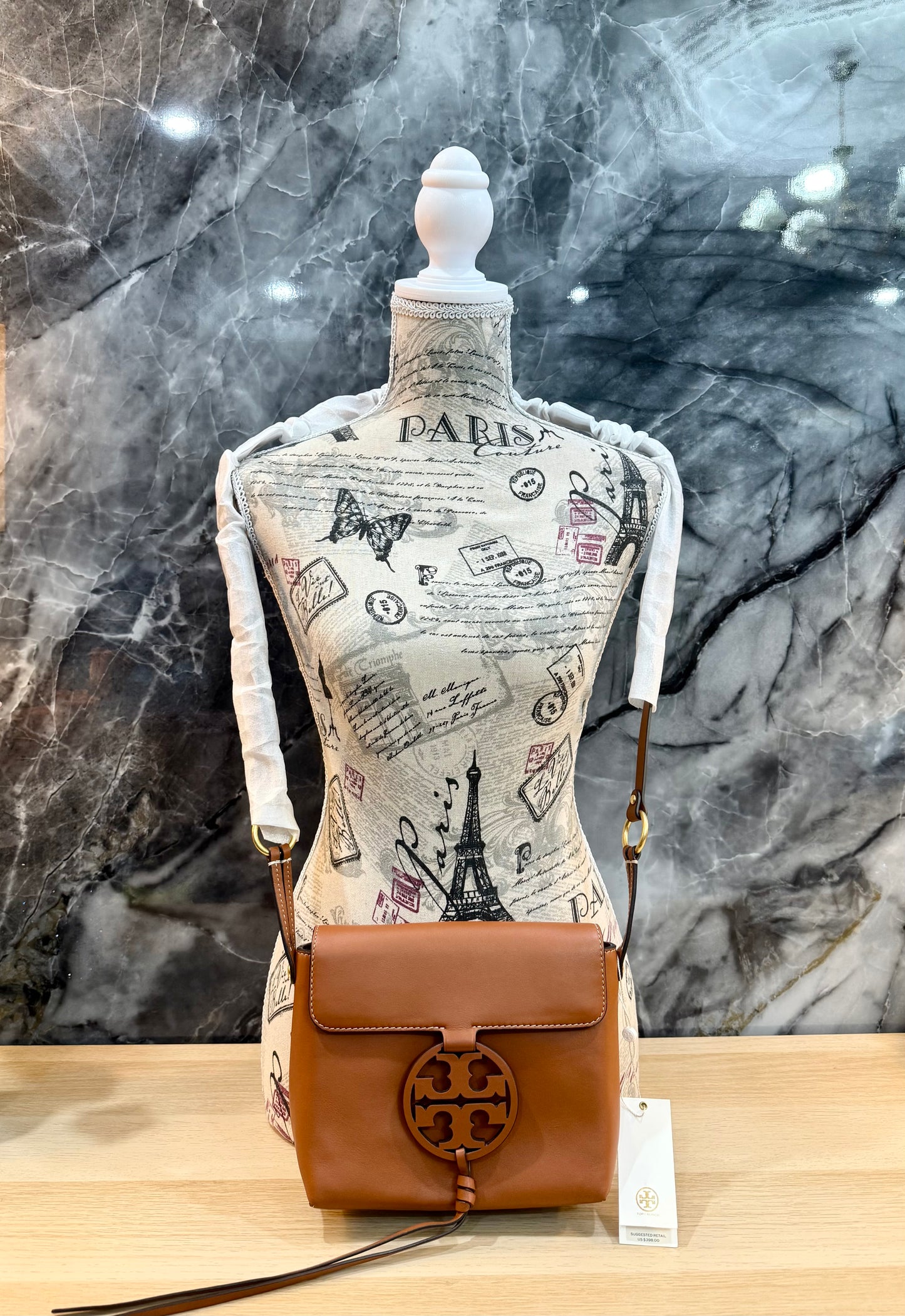 TORY BURCH MILLER CROSSBODY -  BROWN