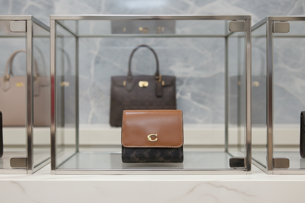 COACH MILA SMALL TRIFOLD WALLET - MISSING TAG - SIGNATURE HORSE & CARRIAGE PRINT