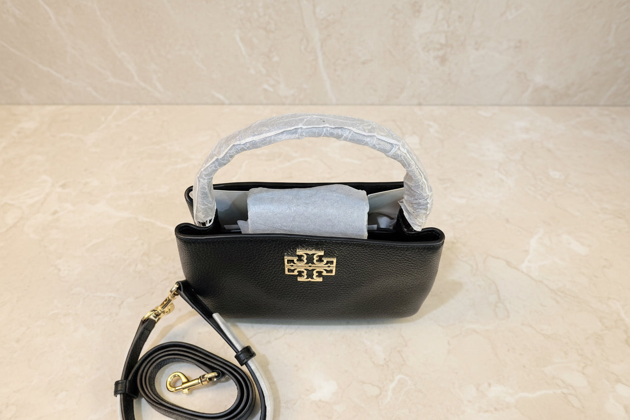TORY BURCH MICRO BRITTEN SATCHEL - BLACK