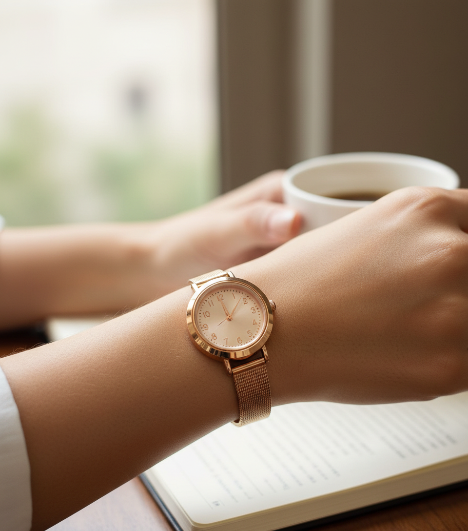 TIME N TRU - INTERCHANGEABLE SET MESH WATCH - ROSEGOLD