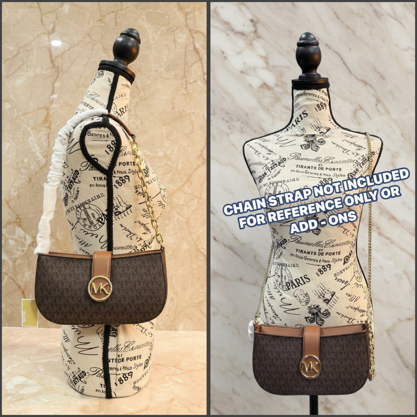 MICHAEL KORS CARMEN LEATHER POUCHETTE SHOULDER BAG ONLY