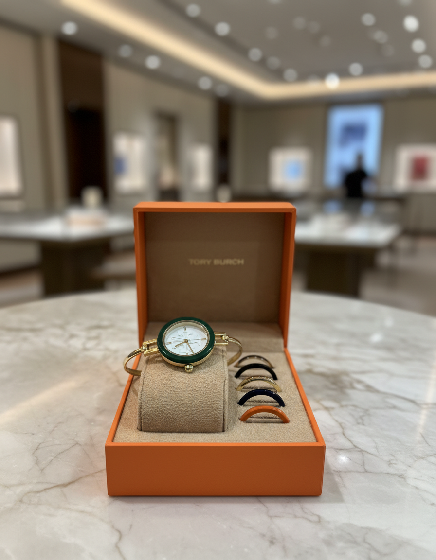 ساعة توري بورش الصغيرة ذات الأزرار القابلة للتبديل