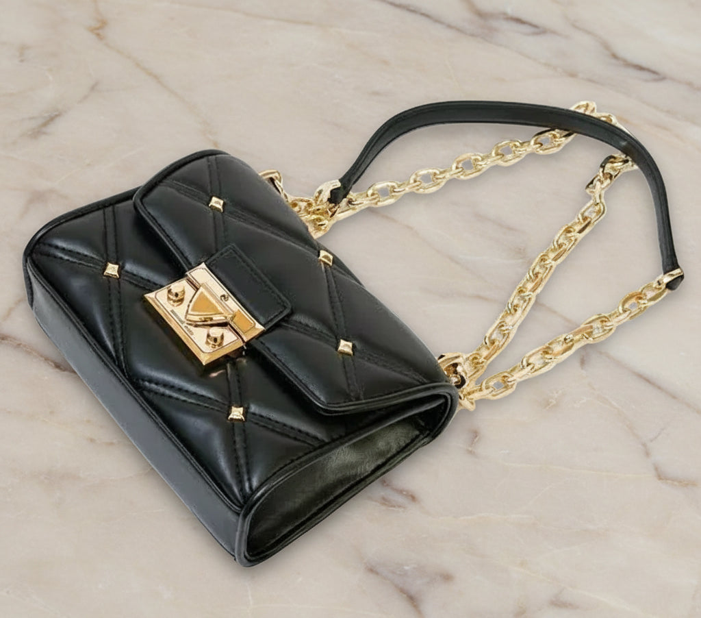 MICHAEL KORS SERENA VEGAN FLAP QUILTED CONVERTIBLE CHAIN SHOULDER BAG/CROSSBODY BAG