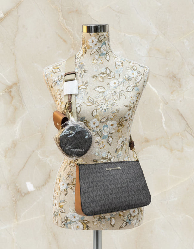 MICHAEL KORS JET SET SIGNATURE LOGO BROWN WITH ATTACH