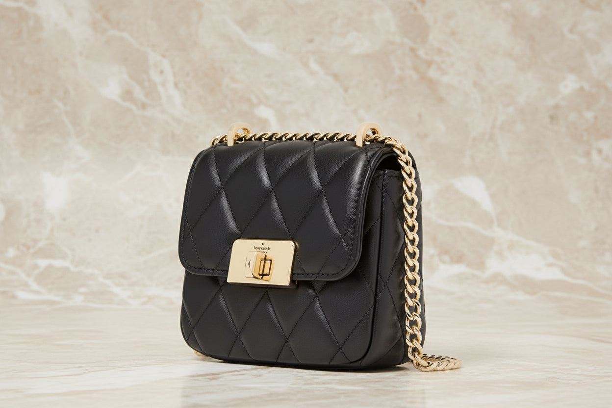 KATE SPADE CAREY MICRO FLAP QUILTED SQUARE LEATHER CROSSBODY