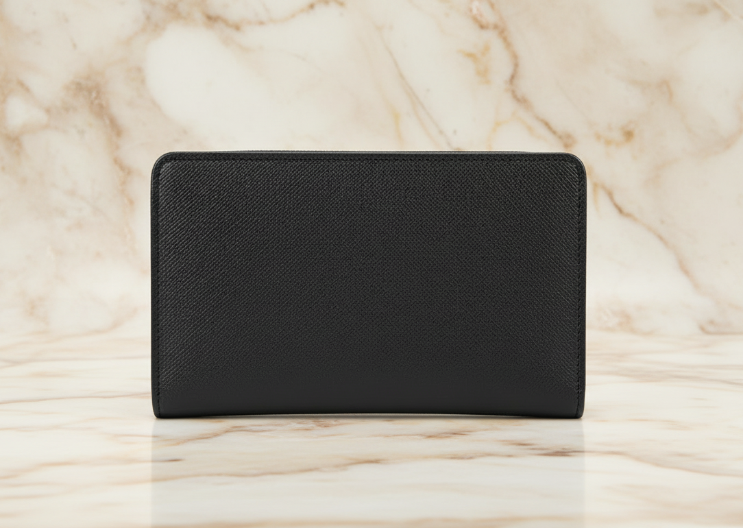 TORY BURCH ROBINSON SLIM LEATHER ZIP-TOP CARD CASE