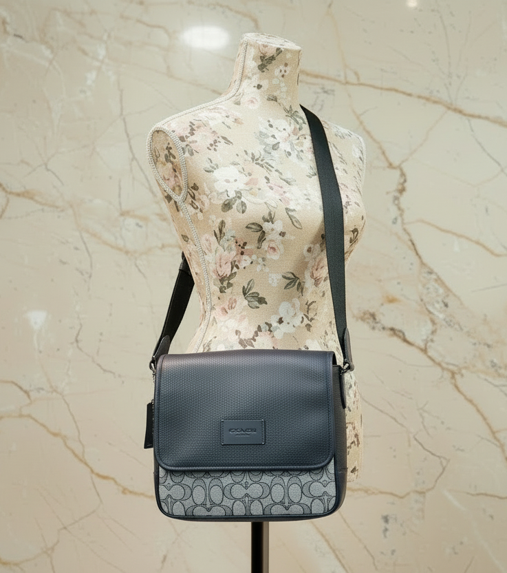 COACH SPRINT MAP BAG 25 SIGNATURE JACQUARD BLUE