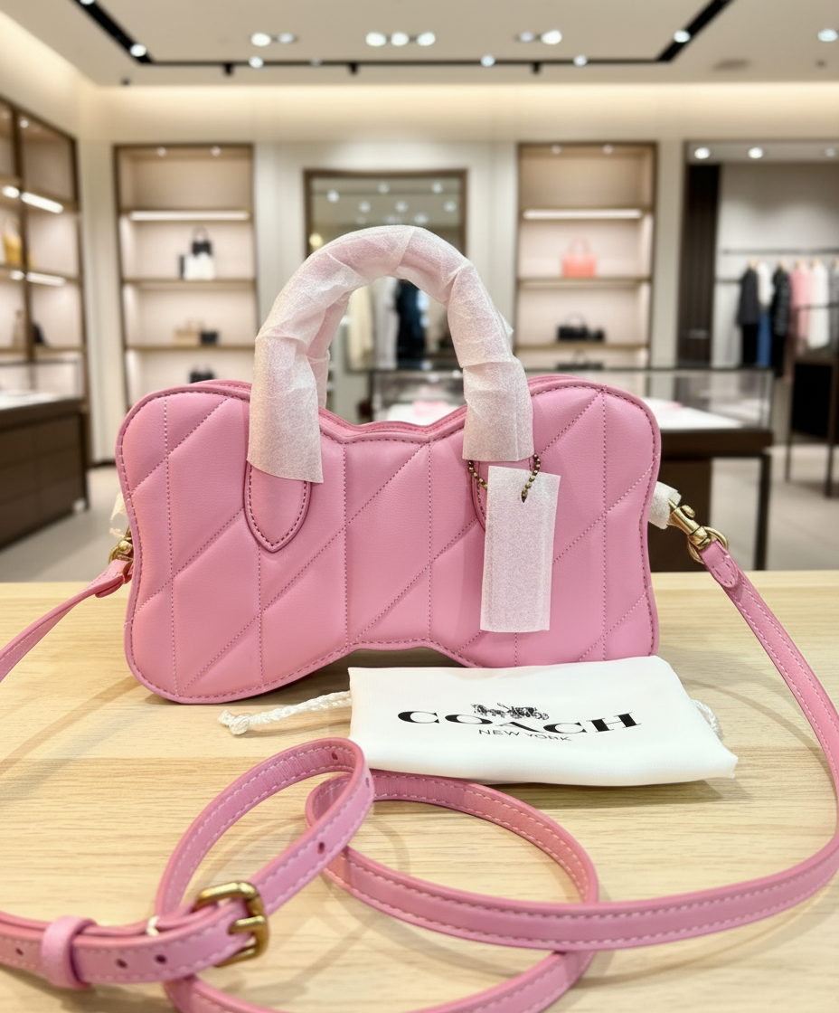 حقيبة كتف من قماش كوتش مزينة بتطريز