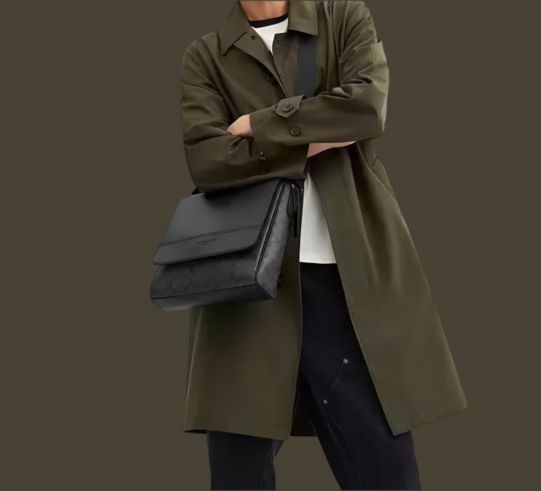 COACH HOUSTON MAP CROSSBODY BAG - SIGNATURE COATED CANVAS & REFINED CALF LEATHER