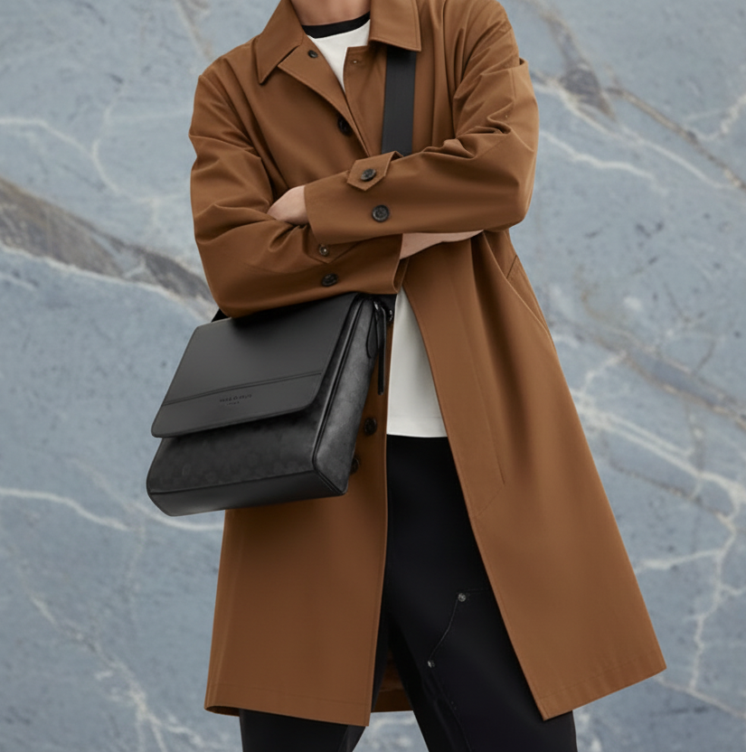 COACH HOUSTON MAP CROSSBODY BAG - SIGNATURE COATED CANVAS & REFINED CALF LEATHER