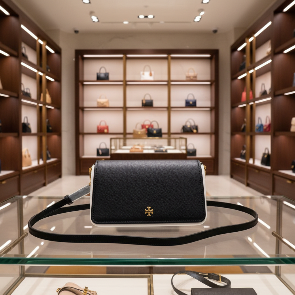 TORY BURCH EMERSON CROSSBODY -  BLACK