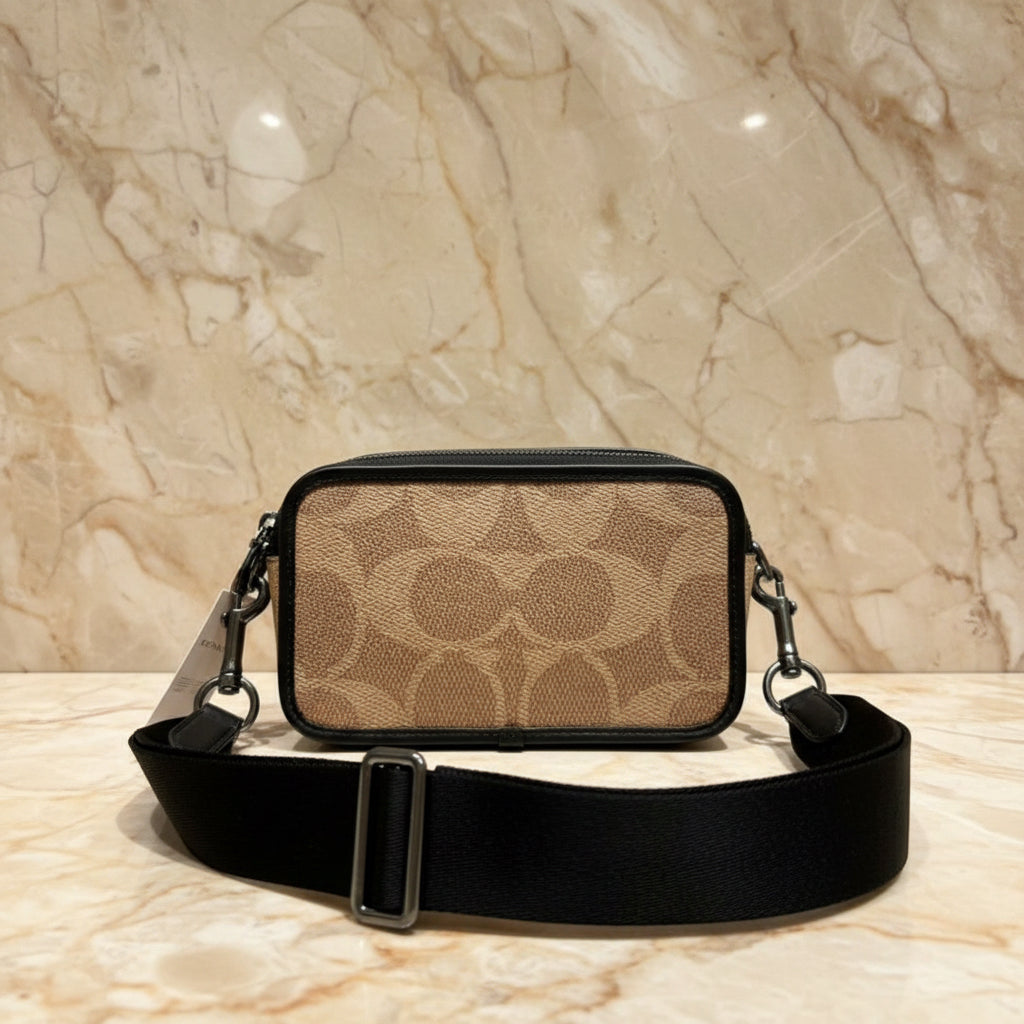 COACH WYATT CAMERA BAG - MULTI COLOR BLOCKED SAND/TAN