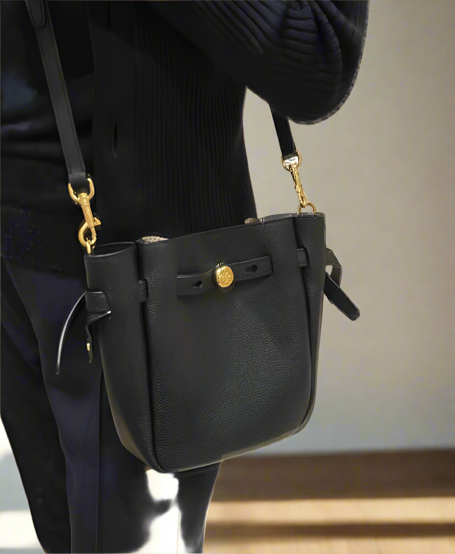 TORY BURCH MINI ROMY CROSSBODY - BLACK