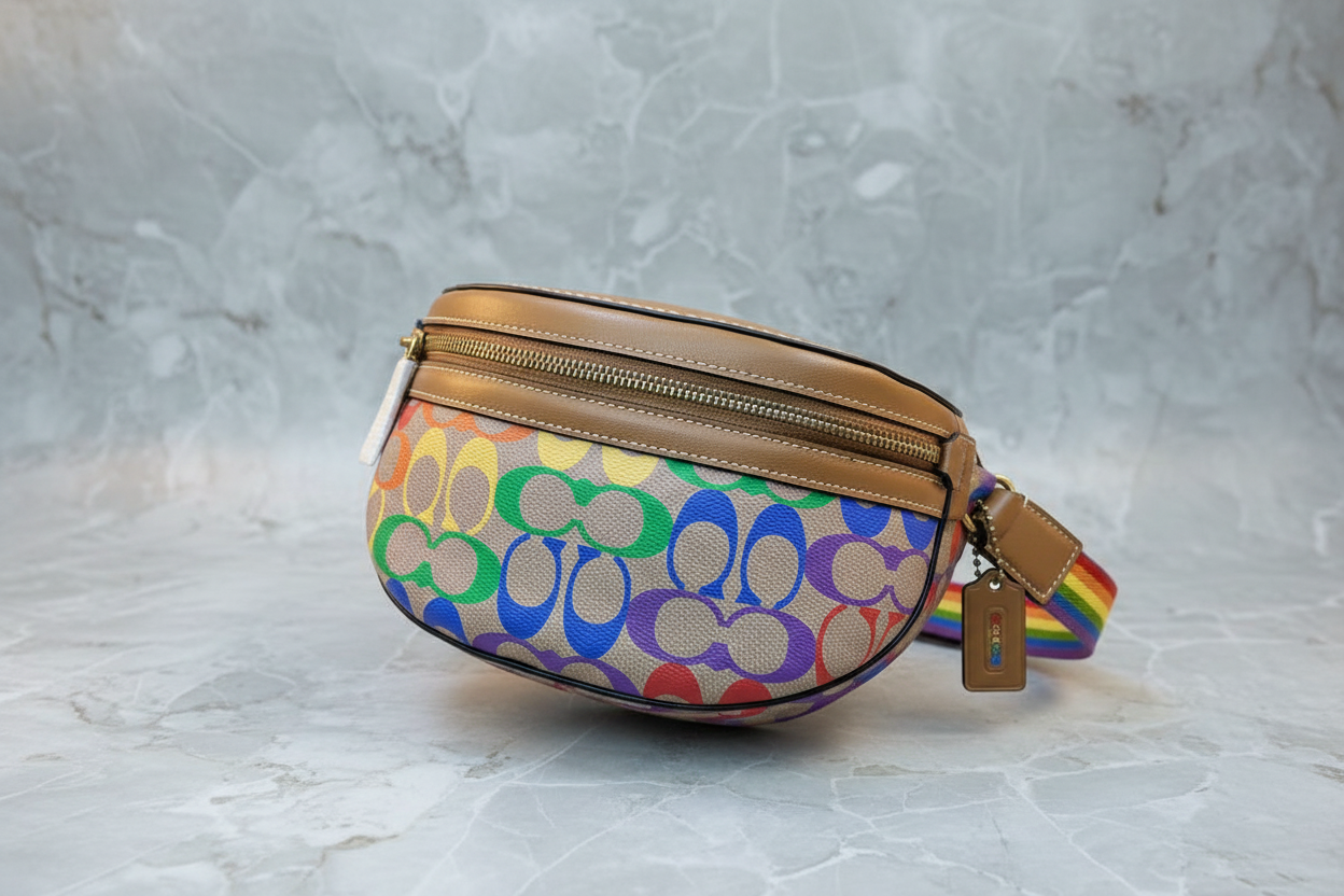 COACH BETHANY WAISTPACK/BELTBAG/BODYBAG - IN RAINBOW SIGNATURE - MISSING PRICE TAG