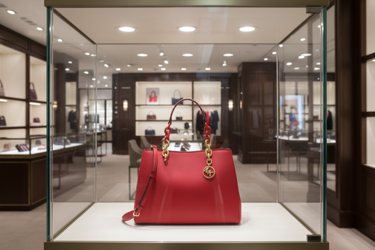 MICHAEL KORS CYNTHIA SATCHEL - SAFFIANO LEATHER -  RED - MEDIUM
