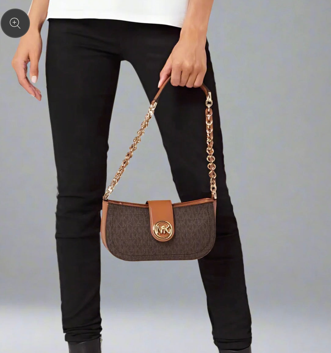 MICHAEL KORS CARMEN LEATHER POUCHETTE SHOULDER BAG ONLY