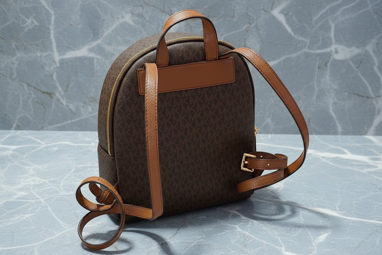 MICHAEL KORS MEDIUM ERIN BACKPACK - SIGNATURE BROWN/WHITE