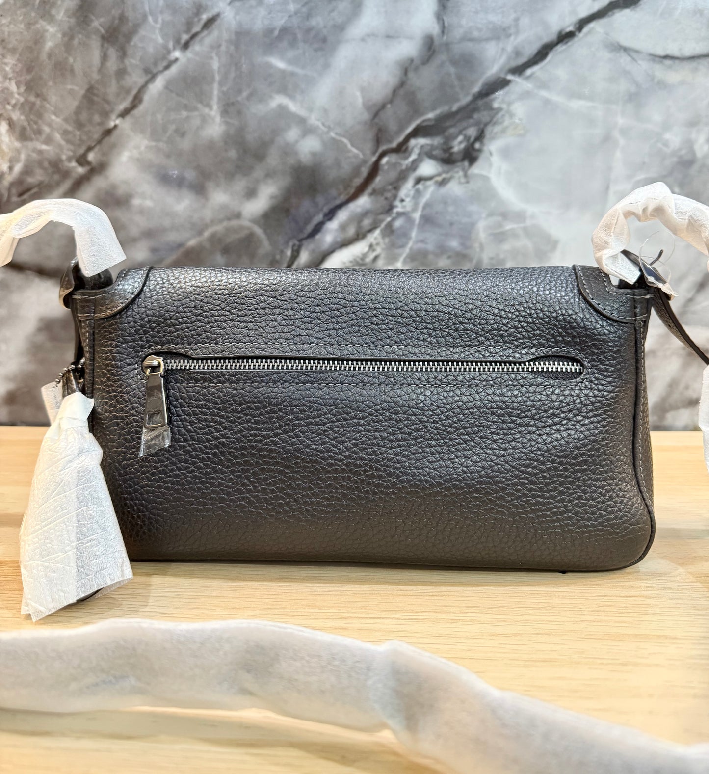 COACH ETTA SMALL FLAP SHOULDER BAG/CROSSBODY BAG - BLACK