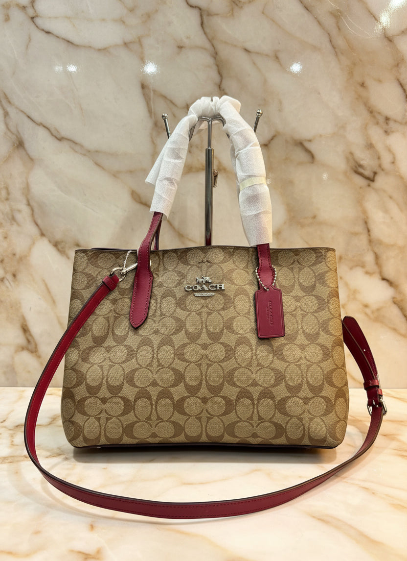COACH AVENUE CARRYALL IN SIGNATURE BROWN/PINK