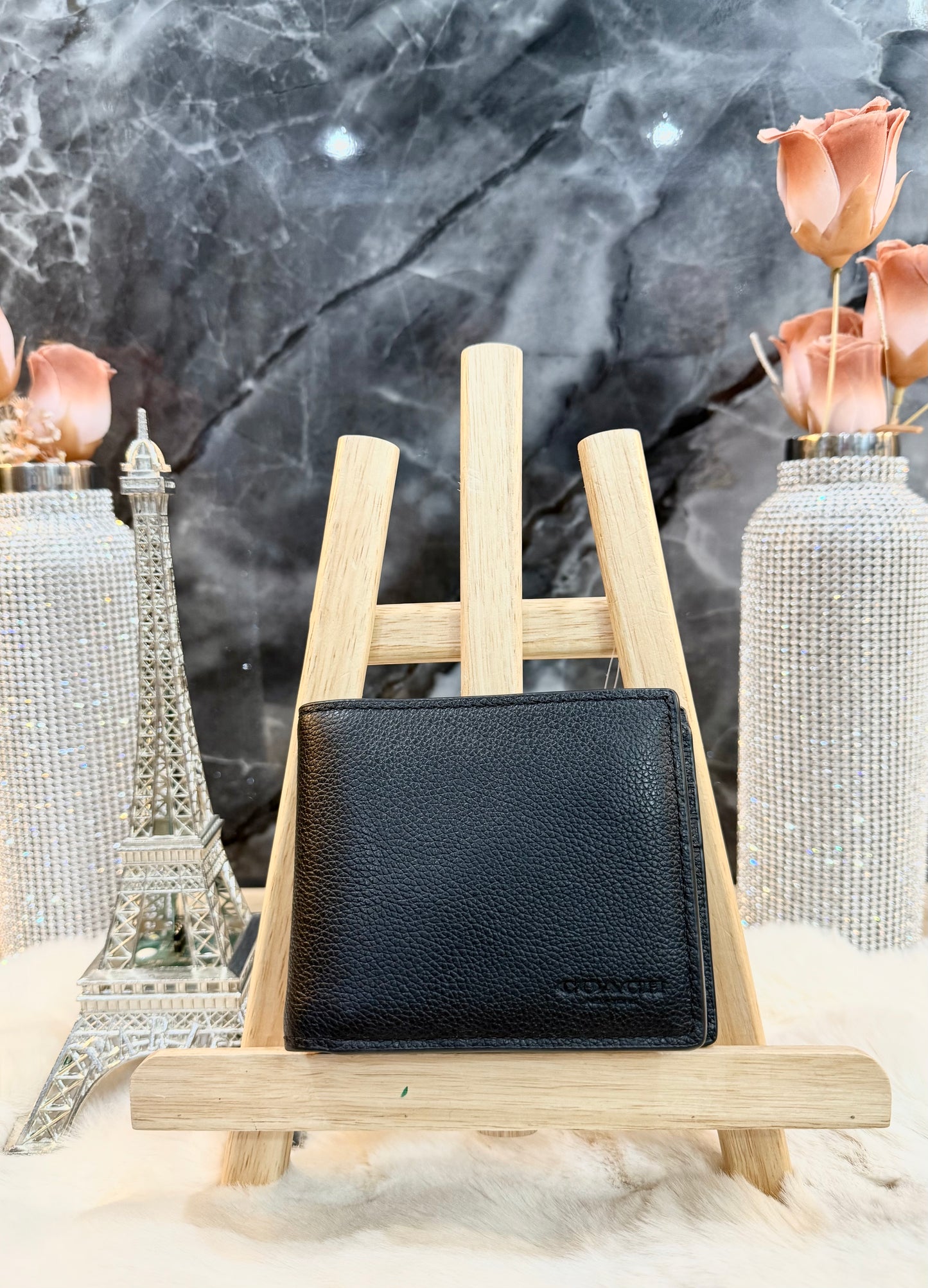 COACH MEN’S BIFOLD WALLET WITH INSERT - PLAIN BLACK