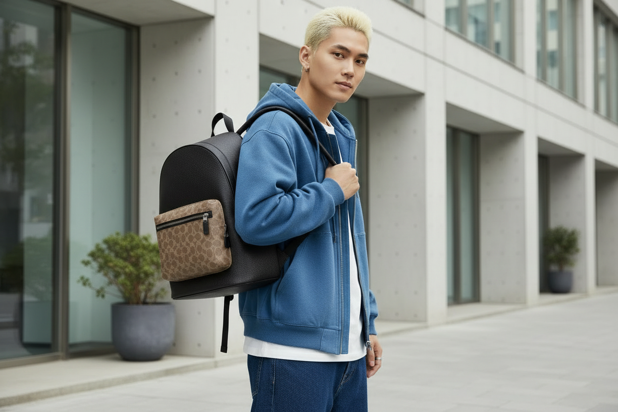COACH MEN’S WEST BACKPACK IN BLOCKED SIGNATURE CANVAS
