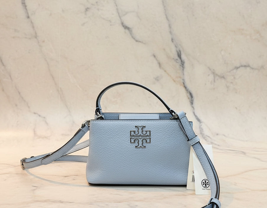 TORY BURCH MICRO BRITTEN SATCHEL - SKY BLUE