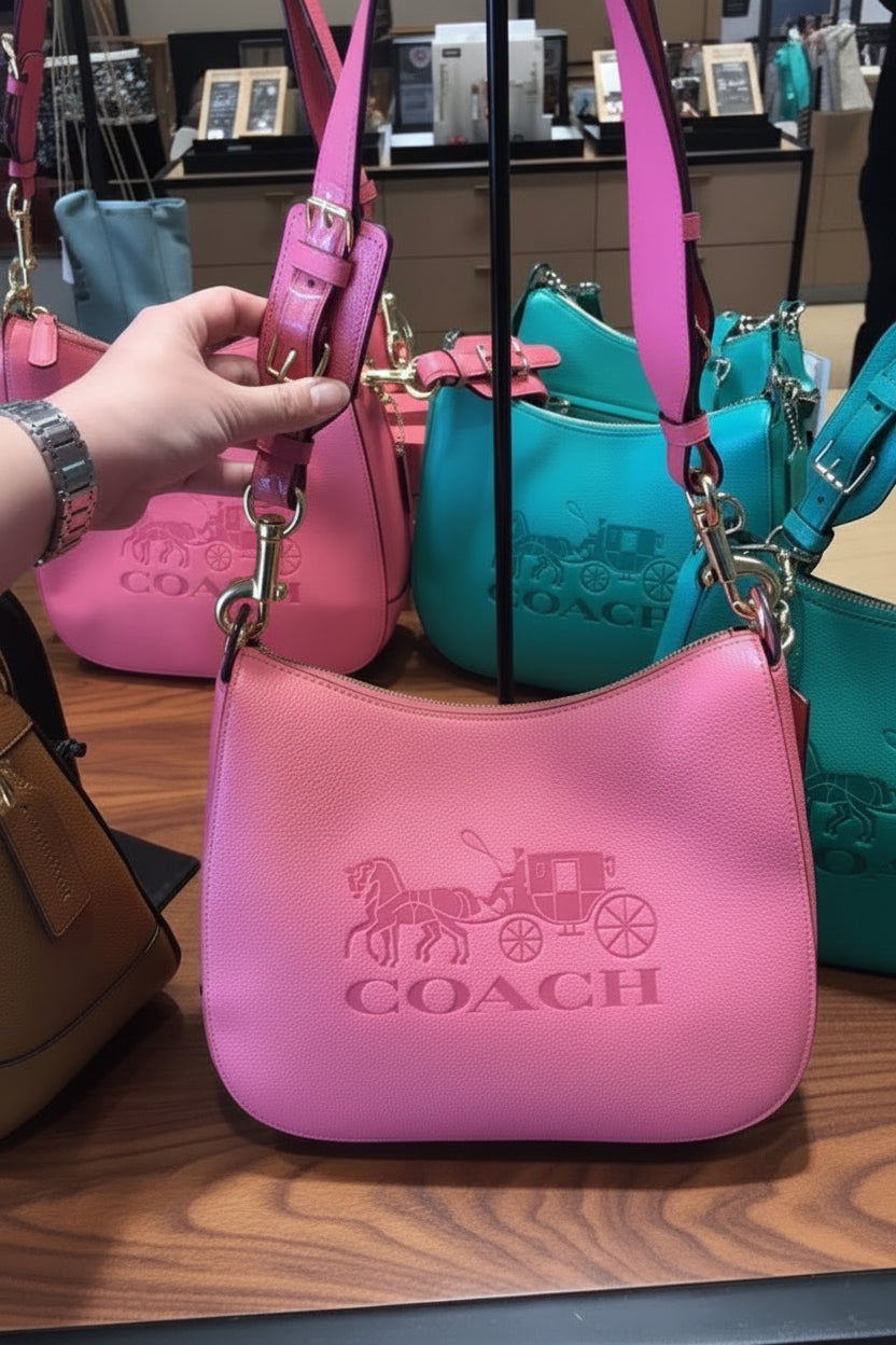 SALE‼️‼️COACH JES HOBO SHOULDER BAG - ROUGE/SILVER