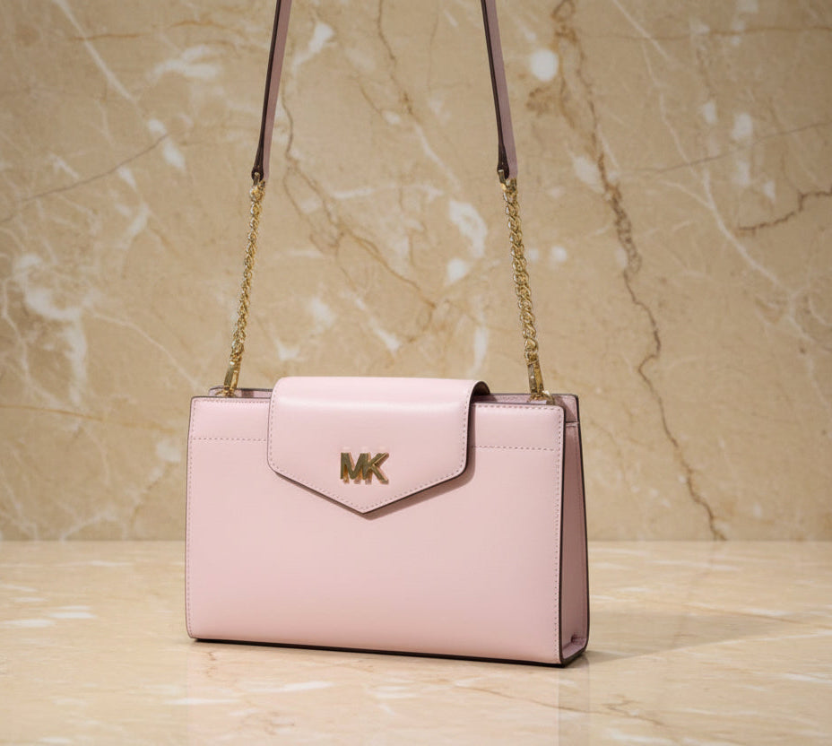MICHAEL KORS MOTT SMALL CLUTCH/CROSSBODY - BLOSSOM PINK