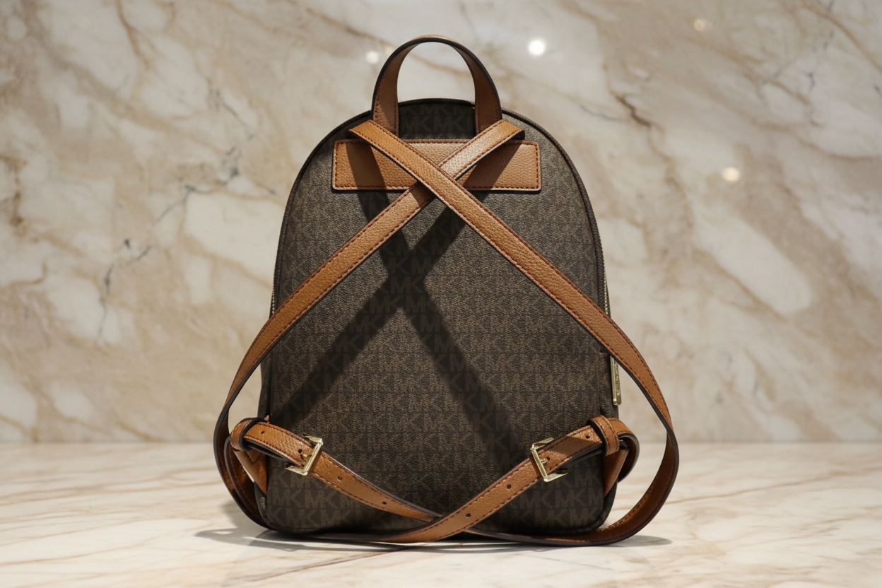 MICHAEL KORS MEDIUM ERIN BACKPACK - SIGNATURE BROWN/WHITE