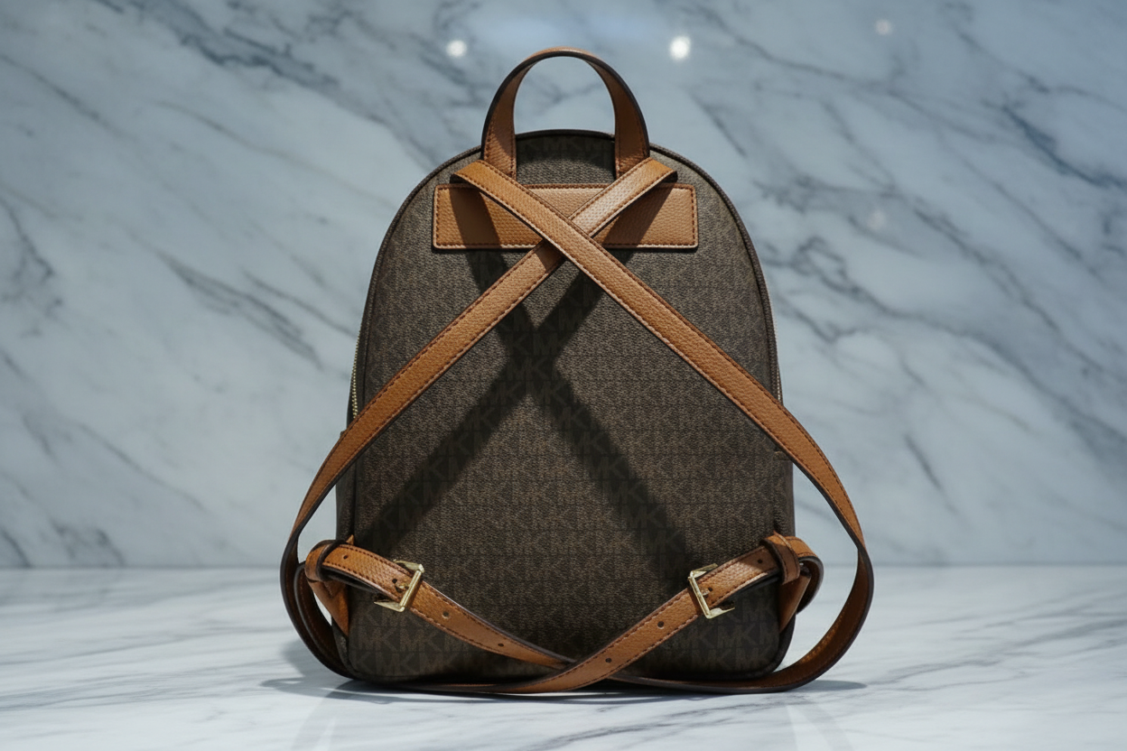 MICHAEL KORS MEDIUM ERIN BACKPACK - SIGNATURE BROWN/WHITE