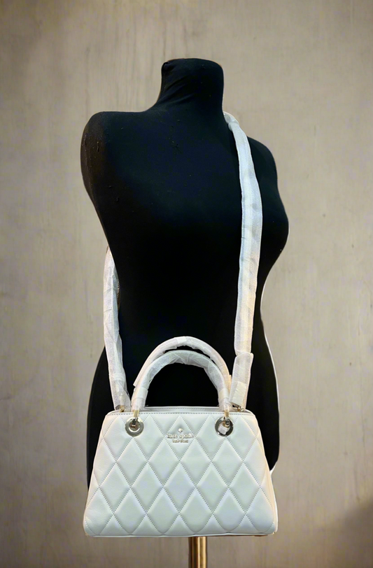 Kate Spade Carey Quilted Satchel Small - White