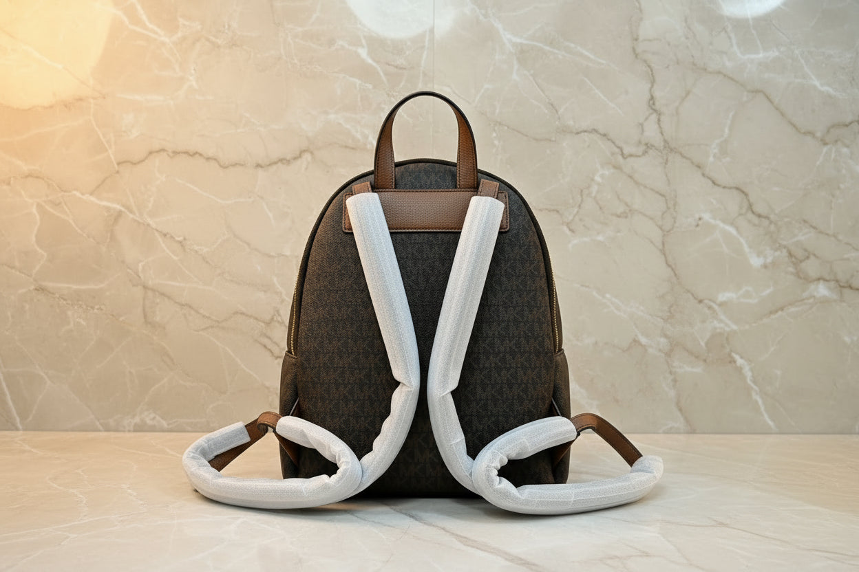 MICHAEL KORS MEDIUM ERIN BACKPACK - SIGNATURE BROWN/WHITE