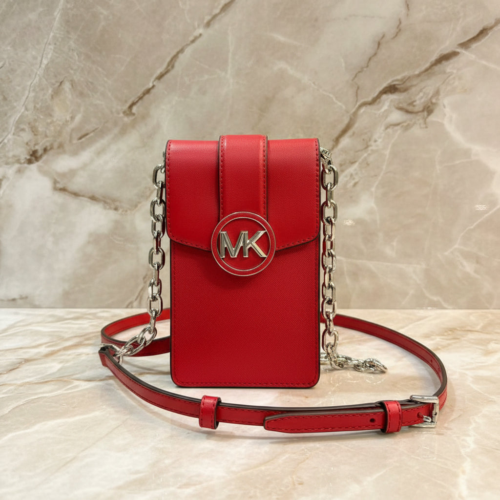 MICHAEL KORS CARMEN SMARTPHONE CROSSBODY - RED