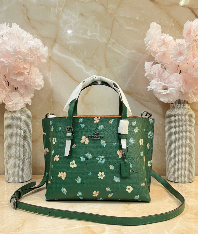 ‼️ SALE ‼️ COACH MOLLIE TOTE 25 WITH MYSTICAL FLORAL PRINT IN GREEN MULTI