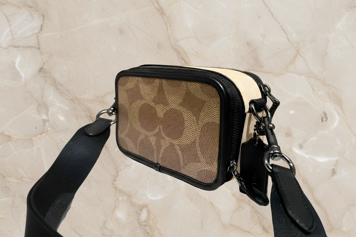 COACH WYATT CAMERA BAG - MULTI COLOR BLOCKED SAND/TAN