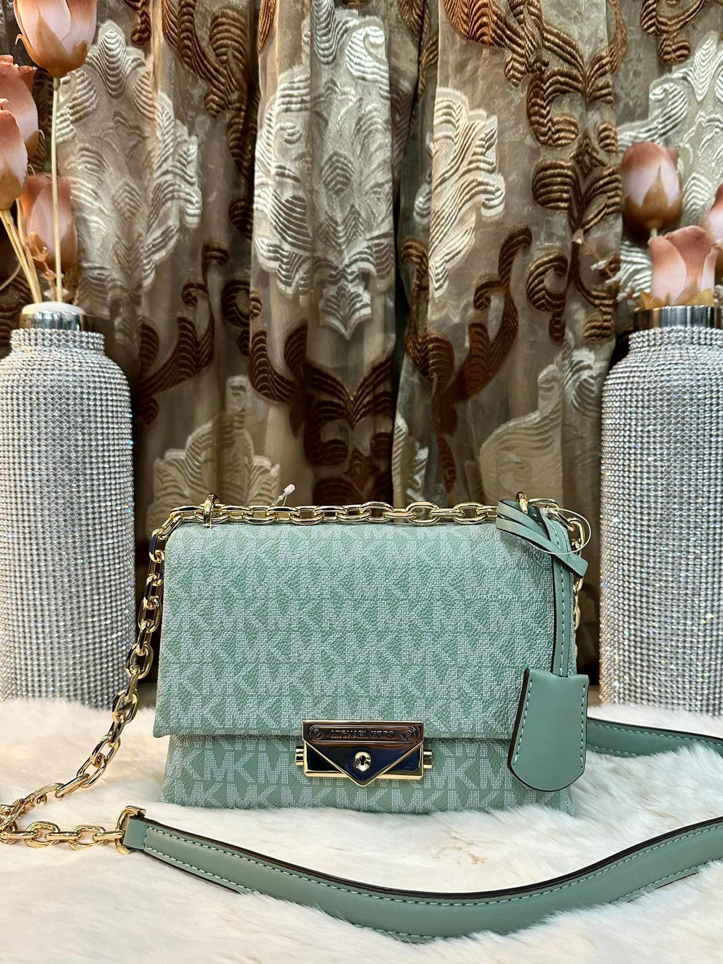MICHAEL KORS MINI CECE - MONO SEA GREEN