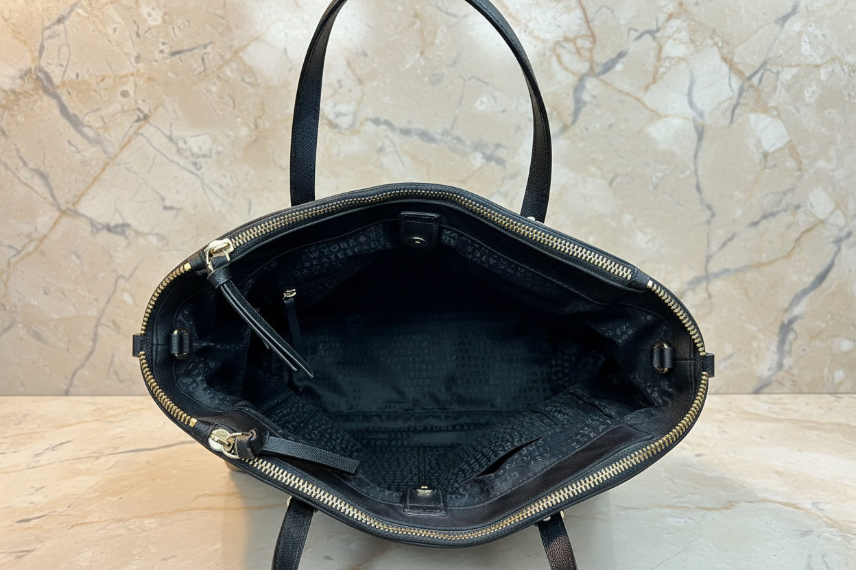 حقيبة يد كيت سبيد نيويورك أليس ويلسون رود مزينة بسحاب وأزرار كبس - نايلون - أسود