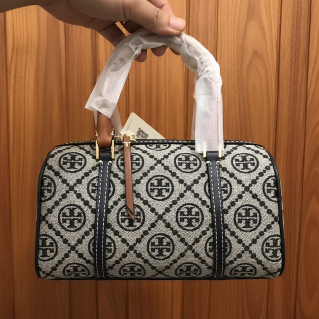 TORY BURCH PETITE BARREL/XBODY - T MONOGRAM NAVY BLUE