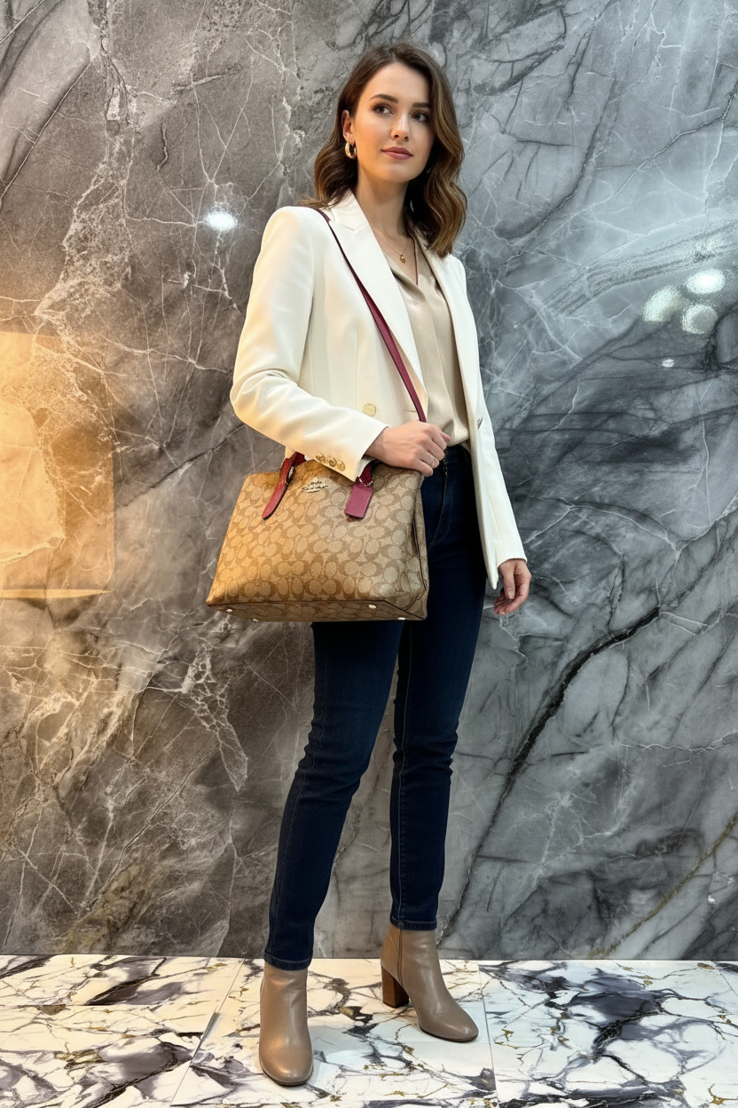 COACH AVENUE CARRYALL IN SIGNATURE BROWN/PINK