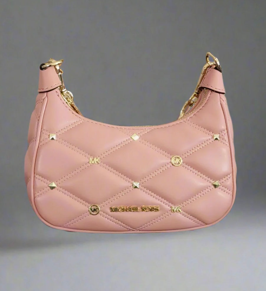 MICHAEL KORS MINI QUILTED CORA CHAIN SHOULDER BAG/CROSSBODY BAG - PRIMEROSE