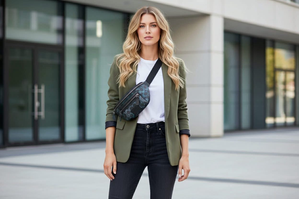 COACH WESTWAY WAISTPACK/CHEST BAG - GRAPHITE GREEN