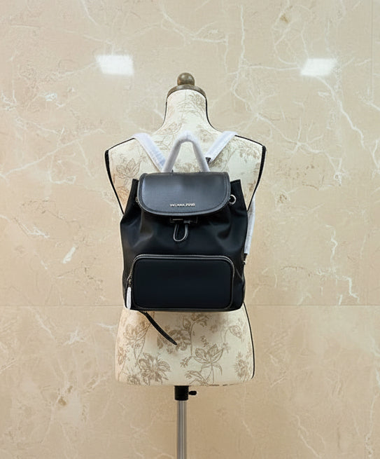 MICHAEL KORS CARA SMALL BACKPACK NYLON - BLACK