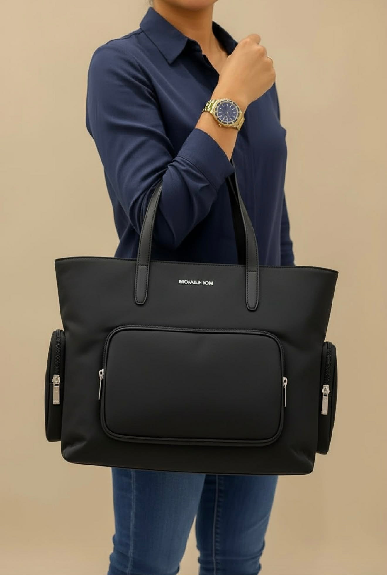 MICHAEL KORS KHAI LAPTOP TOTE - LARGE - BLACK