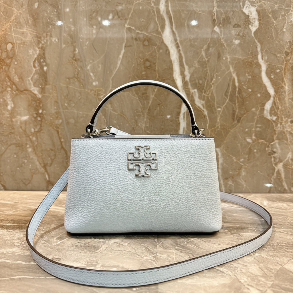TORY BURCH MICRO BRITTEN SATCHEL - SKY BLUE