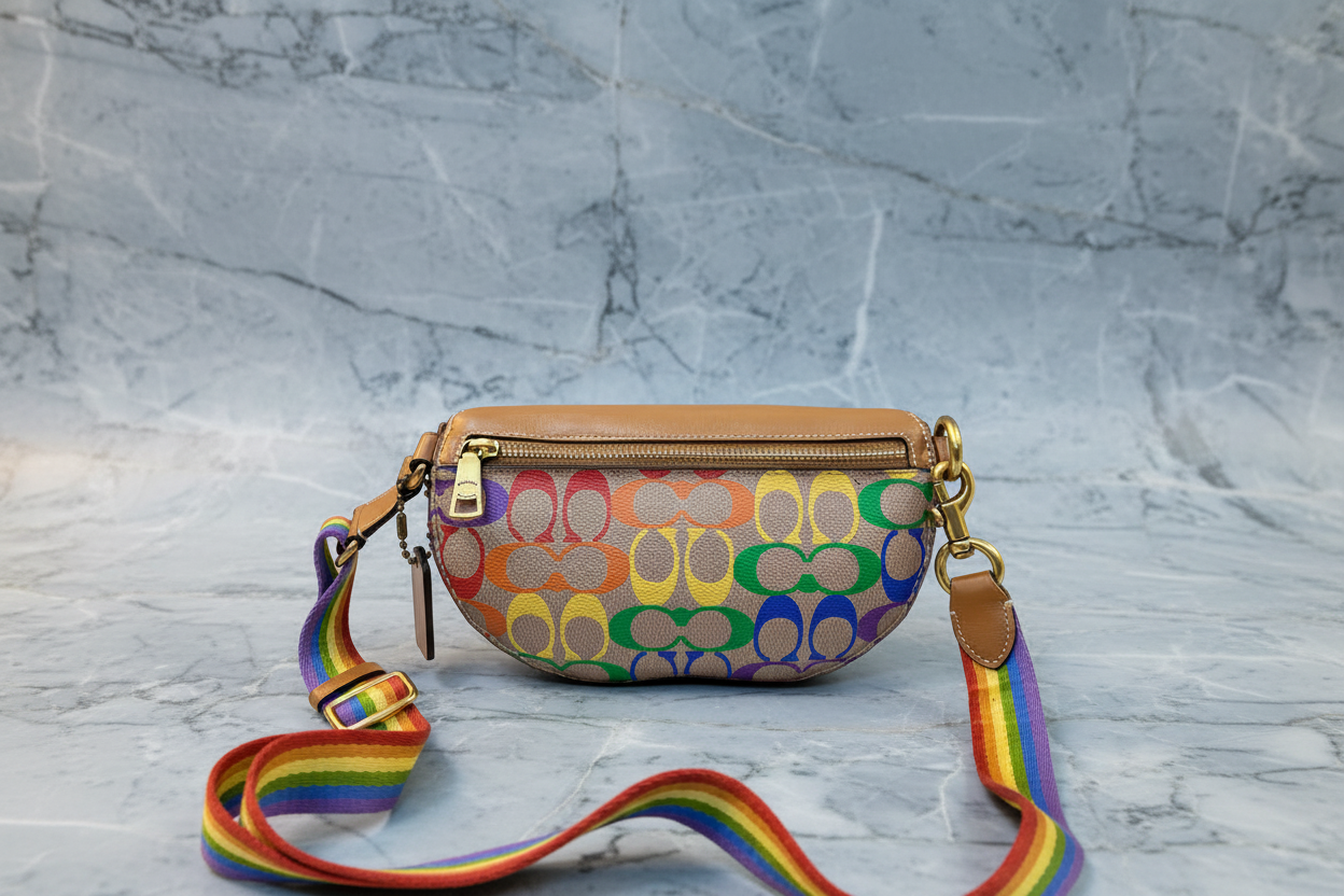 COACH BETHANY WAISTPACK/BELTBAG/BODYBAG - IN RAINBOW SIGNATURE - MISSING PRICE TAG