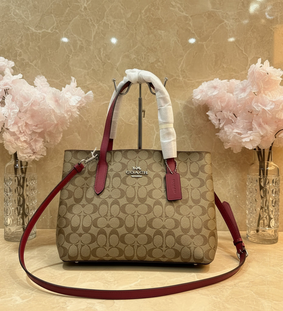 COACH AVENUE CARRYALL IN SIGNATURE BROWN/PINK
