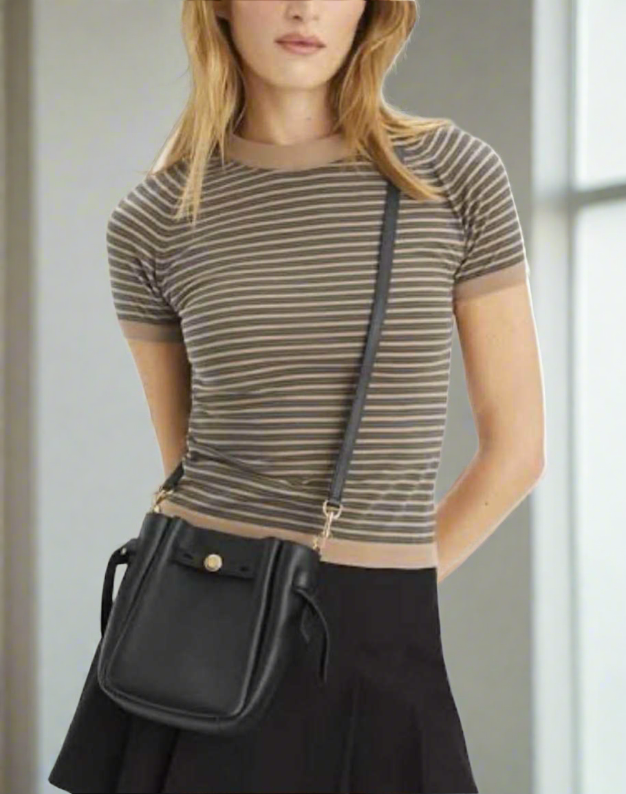 TORY BURCH MINI ROMY CROSSBODY - BLACK