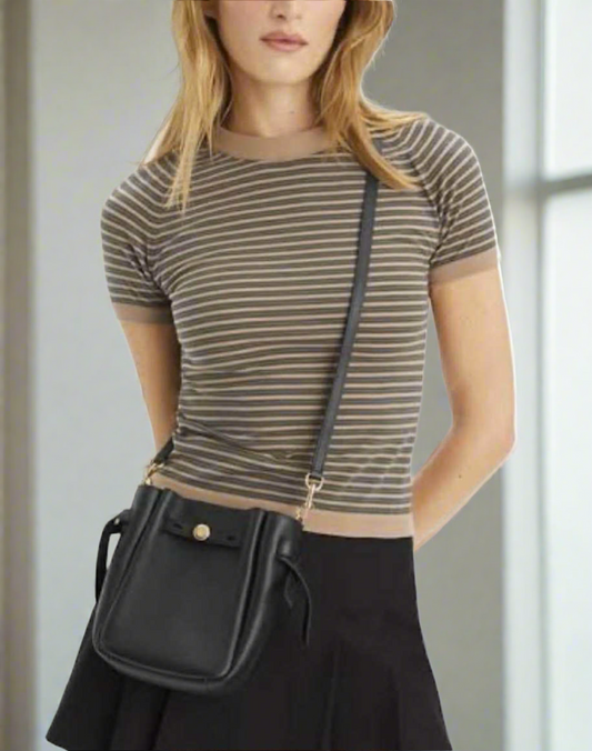 TORY BURCH MINI ROMY CROSSBODY - BLACK