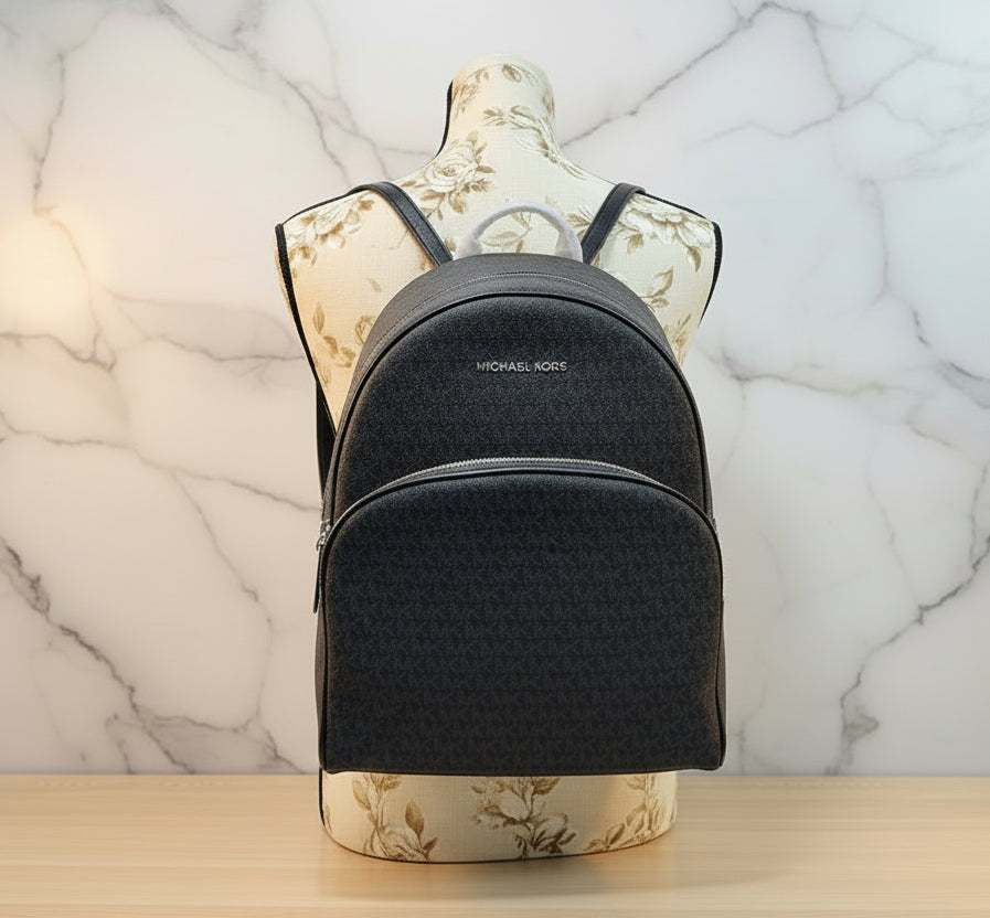 MICHAEL KORS ABBEY BACKPACK LARGE - SIGNATURE BLACK